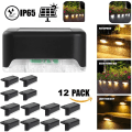 Miniatyrbillede 5 af 5: IC Vandtæt Solcelledrevet Lys, Solpanellys, Trappelys, IP65 LED-Solhavelys (Varmt Lys-Sort, 12 stk)