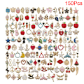 Pikkukuva 1 / 5: Eläinkukka Sekoitettu Emalj Charms Ripustettava DIY Rannerengas Korut C: 150Pcs