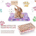 Miniatyrbillede 4 af 4: IC 4-pak ultramild hundekatte seng måtte med søde tryk Vendbar hundekasse i fleece Kenneldyna måtte Vaskbar kæledyrs seng til små dyr (12,6 x 9,8 tommer)
