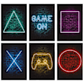 Miniatyrbild 1 av 5: IC Spelaffischer 30x40cm, set med 6 väggkonsttryck (print) med neon