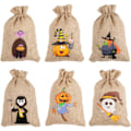 Miniatyrbillede 2 af 5: IC 48 stk Halloween jutepose gaveposer, slikposer med snøre til børn Halloween Party Favor
