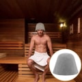 Miniatyrbillede 3 af 3: Let Sauna Hat Bærbar Sauna Hat Behagelig Sauna Hat Badeværelsesforsyning Grå 22x22cm