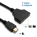 Pikkukuva 2 / 5: IC HDMI-jakajakaapeli uros 1080P naar dubbele HDMI-naaras 1 tot 2-weg H