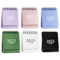 Miniatyrbillede 1 af 10: 2025 enkel engelsk version mini skrivebords kalender Morandi skrivebords kalender bordpynt bærbar kalender 6 stk 2025