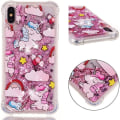 Pikkukuva 1 / 4: iPhone XS Max -kotelo, Pinkki Yksisarvinen Neste Bling Glitter Virtaava Hiekka Kotelo Söpö Läpinäkyvä Iskun Kestävä TPU Ohut Kotelo