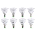 LED-växtlampor E14, fullspektrum 60 lysdioder PC-material för blommor hydroponiska frön inomhusväxter, vit 8-pack