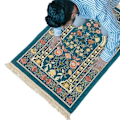 Miniatyrbillede 2 af 5: Islamisk bønne måtte Tæt Chenille bønne måtte Blomster