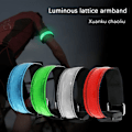 Miniatyrbillede 2 af 5: IC 1-pak LED reflekterende armbånd Nylon justerbart armbånd Luminou White