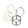 Miniatyrbillede 2 af 5: IC Geometrisk Glas Smykkeskrin Smykker Organisering Holder Ring Box Sort