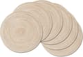 Runda vävda platsmattor, set om 6, 36 cm diameter, bomull, tvättbara, värmebeständiga