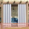 Miniatyrbillede 3 af 4: Panelgardin Indendørs og Udendørs Solskærmsøjegardiner Privatliv til Pergola Veranda Gazebo Have Græsplæne Hall, 132 x 213 cm, Hvid
