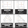 Miniatyrbillede 4 af 5: IC SkyggeSejl 2x3m Vandafvisende Anti 95% UV Vejrbestandigt SkyggeSejl Drivhus til Terrasse Udendørs Have Balkon Gul-Grøn Rektangulær