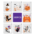 Miniatyrbillede 3 af 5: IC 100 stk 10x10 cm Halloween Plast Godis Cookies Gavepose A1