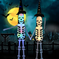 Miniatyrbillede 5 af 5: IC Halloween Skelet Vindsok Flag Lysende Menneskeligt Skelet Hængende A5