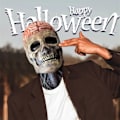 Pikkukuva 5 / 5: IC Fkxczn Uusin luuranko biokemiallinen naamio vuodelle 2021, Halloween-naamiot Punainen