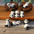 Miniatyrbillede 3 af 4: IC 8 stk Søde Panda Keramiske Spisepindeholdere