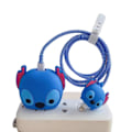 Miniatyrbild 1 av 5: IC 3D Söt Cartoon Fodral för Apple 20W USB-C Ström iPhone 20W Snabbladdningskabel Laddningshuvud Skyddande (Blå Söm)