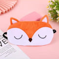 Miniatyrbild 3 av 5: Ögonmask för sömn med söt räv i orange - 3D mjuk fluffig tecknad ögonmask för sömn, resor och andning - Barn och vuxna
