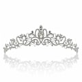 Miniatyrbilde 2 av 5: IC Bryllupskrone og tiara med krystaller for brudens hårtilbehør Sølv Hjerte Tiara for kvinner og jenter