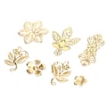 Miniatyrbild 4 av 5: 50 st Vintage Metallblad Filigran Blomma Skiva Berlocker DIY Hantverk Guld A