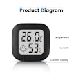 Miniatyrbillede 2 af 5: IC Mini Højpræcision Digital Indendørs Hygrometertermometer, Temperaturmonitor og Luftfugtighedsmåler, Termohygrometer Komfortniveauindikator (4,3 cm*4.