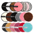 Miniatyrbilde 2 av 5: 1/3 stk mikrofiber sminkefjerner Håndkle Gjenbrukbar rengjøringsklutputer Ansiktsrens Plush Puff Foundation Hudpleieverktøy Hvit 1stk