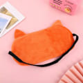 Miniatyrbild 4 av 5: Ögonmask för sömn med söt räv i orange - 3D mjuk fluffig tecknad ögonmask för sömn, resor och andning - Barn och vuxna