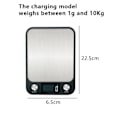 Pikkukuva 2 / 5: IC Digitaalinen keittiövaaka LCD-näytöllä, ruoanlaittoon, USB-lataus 10kg/1g