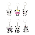 Miniatyrbillede 1 af 3: 6 stk. bedårende panda-formede nøgleringe eative pvc-nøglering trendy gave hængende pynt til børn fødselsdagsfest Gave IC