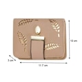 Miniatyrbild 5 av 5: Damplånbok i läder, liten bifold-plånbok handväska med khaki