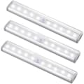 Bevegelsessensor Lyslist, (10 LED, 3-pakning) Garderobe Trådløs Lampe