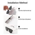 Pikkukuva 2 / 4: Polarisoidut Clip-on-aurinkolasit Unisex Anti-heijastavat Hopea