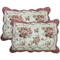 Pikkukuva 1 / 2: IC 2-osainen Boho-tyylinen puuvillapehmustettu sängynpäätytyynyn peite Kukallinen painettu Patchwork-tyynyn peite Setti, vakiokoko (510 punainen, 20\"x28\")