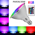 Miniatyrbild 1 av 4: LED Färglampor 20W Vattentät RGB LED-lampa E27 Par38 med 24-knapps IR-fjärrkontroll (RGB & Kallvitt)