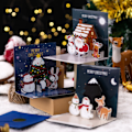 Miniatyrbilde 2 av 5: 6 stk 3D-gratulasjonskort Kreativ julegavemelding C
