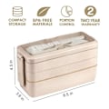 Miniatyrbild 2 av 5: IC Bento Box Lunchbox - Beige 3-i-1 fackbehållare