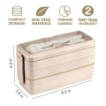 Miniatyrbilde 2 av 5: IC Bento Box Matboks - Beige 3 i 1 beholder