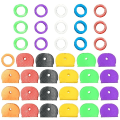 Miniatyrbillede 4 af 5: Farve nøglehus - robust nøglering - elastisk identifikationsring - silikone nøglelåg - case cap (48 stk) IC