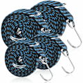Miniatyrbillede 1 af 5: Elastiske snore med kroge, elastisk snor, elastisk reb til bagage, 4 stk. elastisk rem bagagereb, justerbar elastisk snor med metalkrog