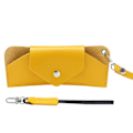 Pikkukuva 1 / 3: Dam Glasögon Glasögon Fodral Läder Solglasögon Case Solglasögon Fodral Case Glasögon Fodral Gul Yellow 16.5X7.3X1CM