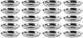 Små runde appetitplader i rustfrit stål, genanvendelige rust- og korrosionsbestandige metalfade til servering, sølv 10 CM (Pack of 2)