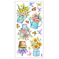 Pikkukuva 1 / 5: IC-väggklistermärken, växter, blommor, fjärilar i krukväxter, vägg