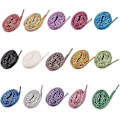 Miniatyrbilde 1 av 5: 15 par 15 farger glitter skolisser flate polyester skolisser for joggesko