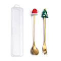 Pikkukuva 1 / 5: IC 4ST6ST Julklapp Lery Sked Gaffel Set Elk Tree Dessert Sp D