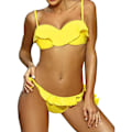 Miniatyrbilde 3 av 5: IC NOE Kvinners Bikini Volang Topp Side Tie Bunn Todelt