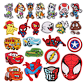 Miniatyrbild 1 av 5: IC-paket med 24 stycken Strykplåster för kläder, Strykplåster för barn Spider Man, Super Mario Sömnadslappar, Knäförstärkning för barn