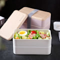 Pikkukuva 2 / 5: IC Wood Grain Bento Dubbel Lunch Box Snack Box Delad Lunch Box