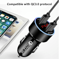 Miniatyrbillede 5 af 5: IC Billader Quick Charge 3.0, dobbelt USB 2.4a/30w billaderadapter