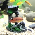 Miniatyrbilde 4 av 4: Akvariumdekorasjon i harpiks (avbrutt romersk søyle, 10,5*10*18,7 cm)