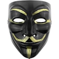 Miniatyrbillede 1 af 3: IC Udekit Hacker Anonym Maske Guld V for Vendetta Maske til Børn Kvinder Mænd Halloween Party Kostume Cosplay Guld
